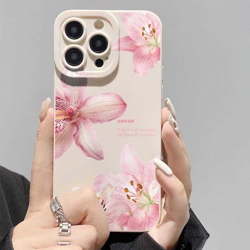 Phone Cases Unique - Mavi Çiçek Desenli Silikon INS Telefon