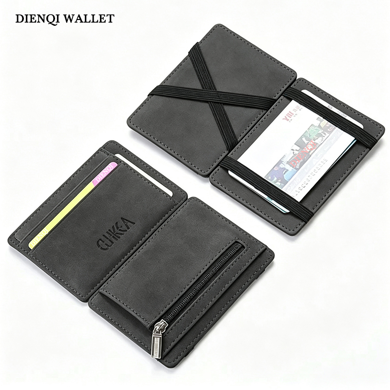 Card Holder Slim Case - PU Deri Sihirli Cüzdan Erkek Kartlık