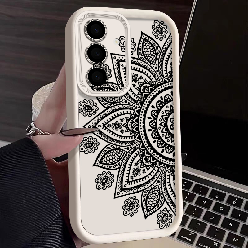 Phone Cases Galaxy A17 - Retro Çiçek Totem Desenli Kılıf Samsung