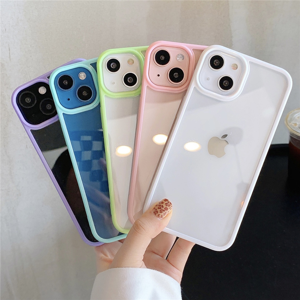 Phone Cases Burga - Şeker renkli akrilik şeffaf telefon kılıfı