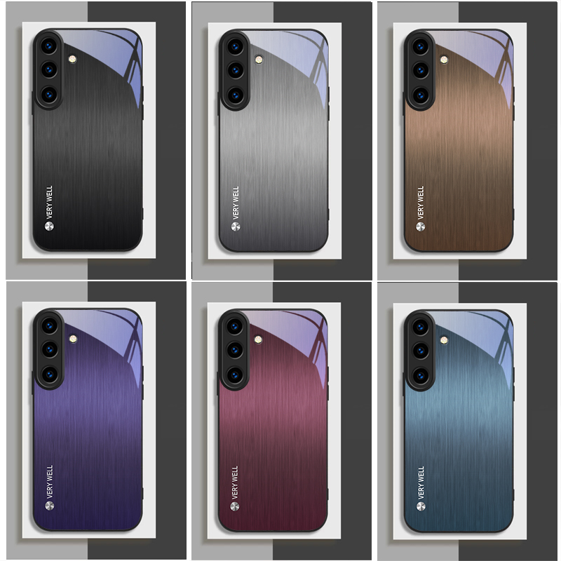 Phone Cases With Magnet - Minimal fırçalanmış metal, Samsung Galaxy S26