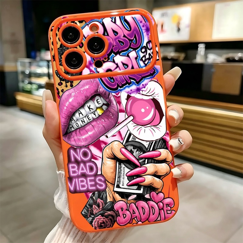 Phone Cases Iphone 16 - Hip Hop Pembe Dudaklı Bebek Kız