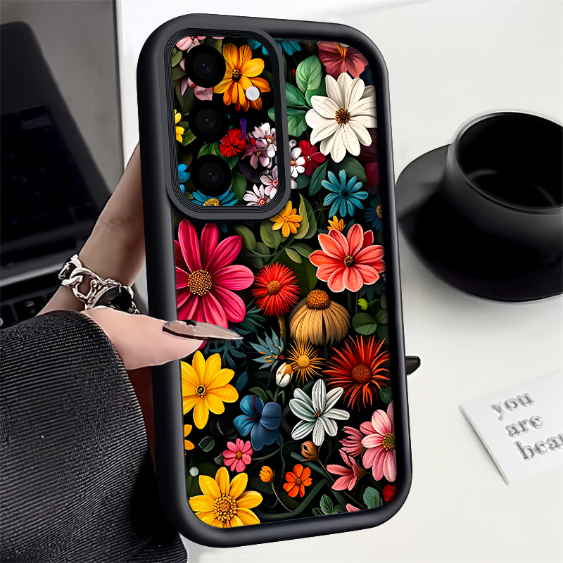 Phone Cases Samsung A14 - Renkli Çiçek Desenli Kılıf Samsung Galaxy