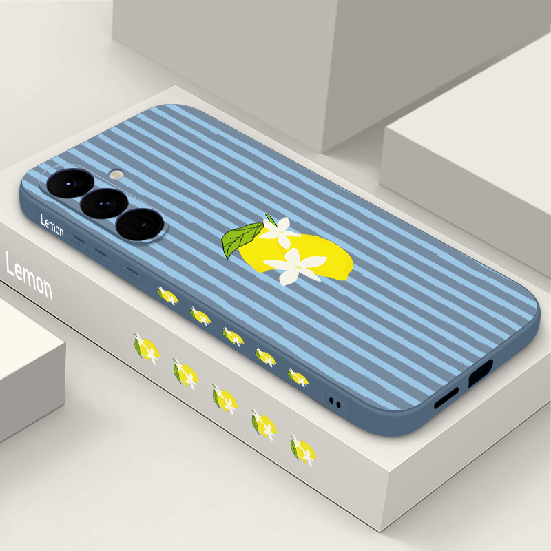 Phone Cases Galaxy A17 - Çizgili Limon Baskılı TPU Telefon Kılıfı
