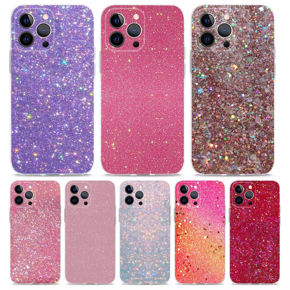 Phone Cases Burga - Pembe Glitter desen telefon kılıfı için