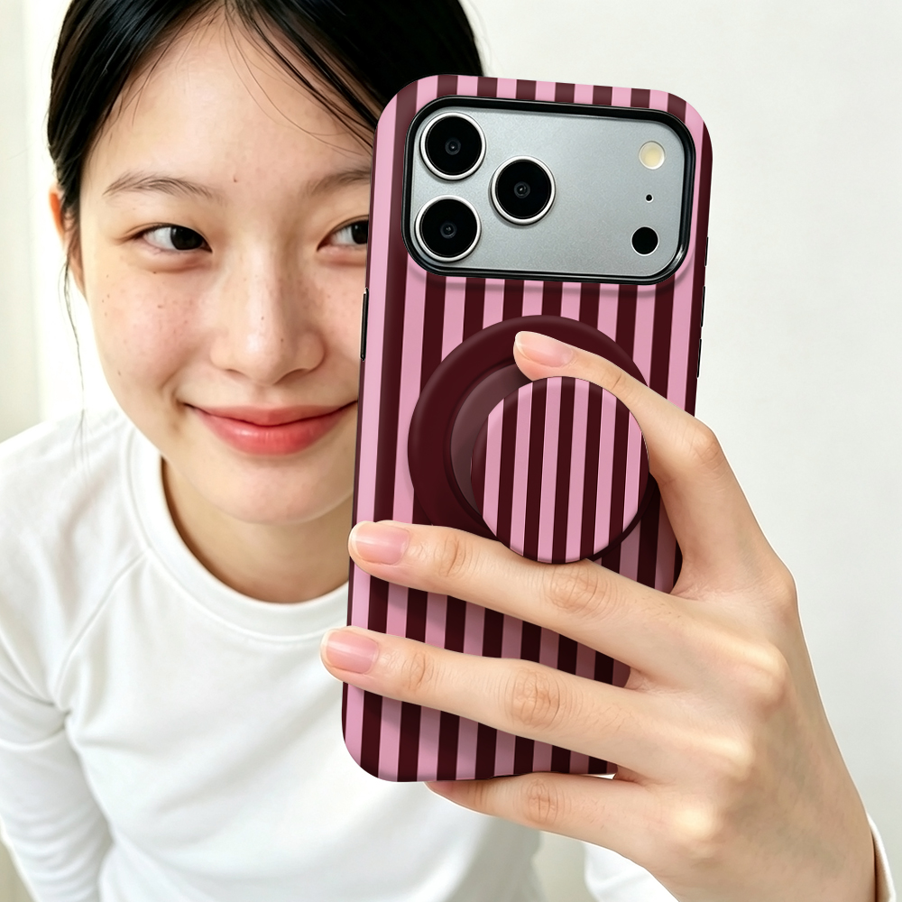 Phone Cases With Magnet - Çizgili Manyetik Kılıf iPhone 17 16