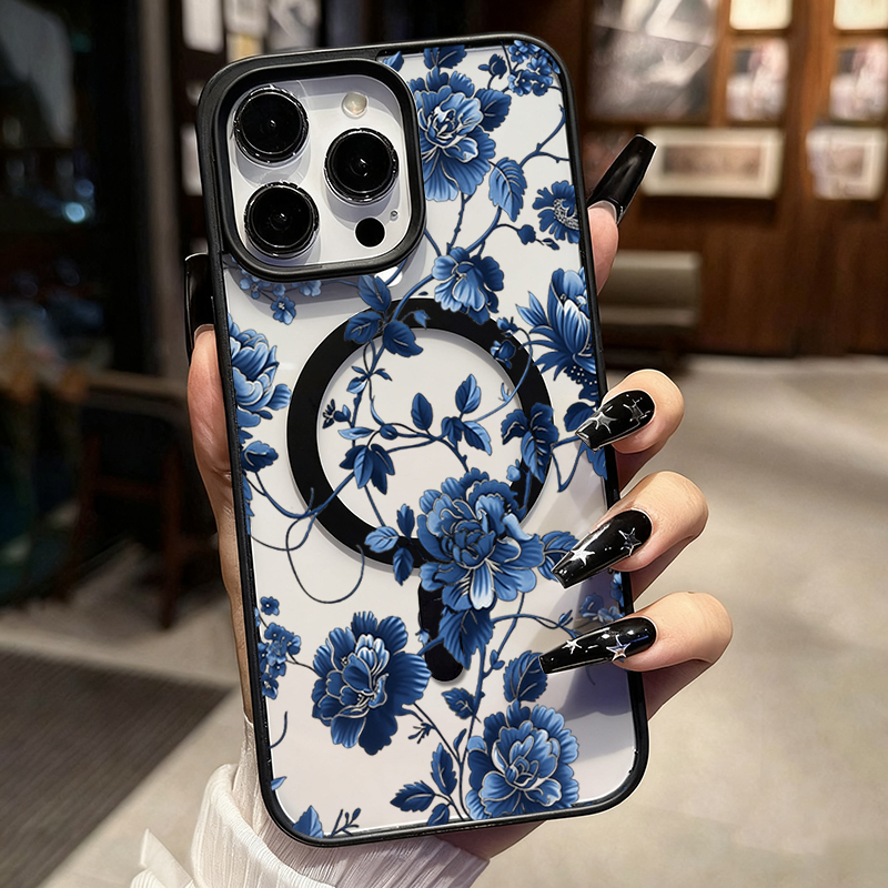 Lüks Vintage Mavi Çiçek Desenl - Phone Cases Iphone 16 incelemesi ve fiyatı