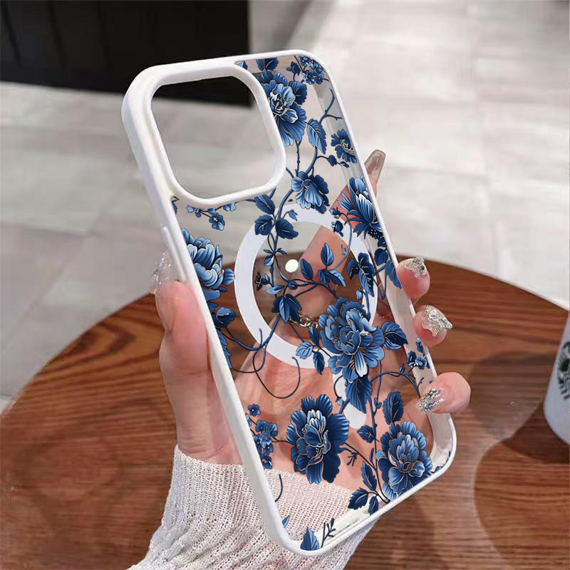 Lüks Vintage Mavi Çiçek Desenl - Phone Cases Iphone 16 incelemesi ve fiyatı