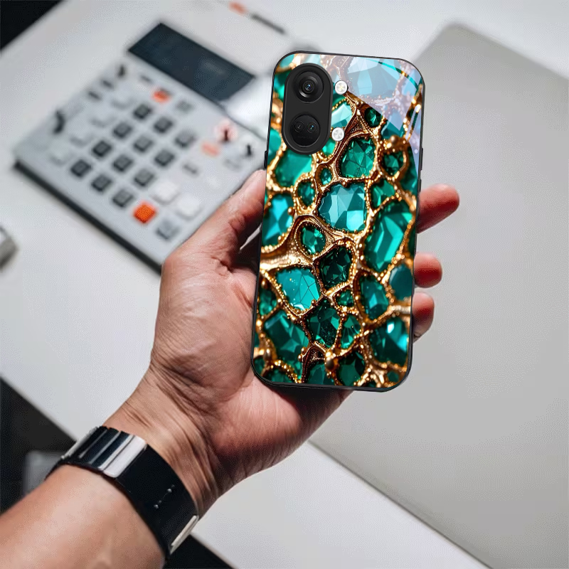 Lüks Yeşil Taşlı Altın Siyah C - Phone Cases Green incelemesi ve fiyatı